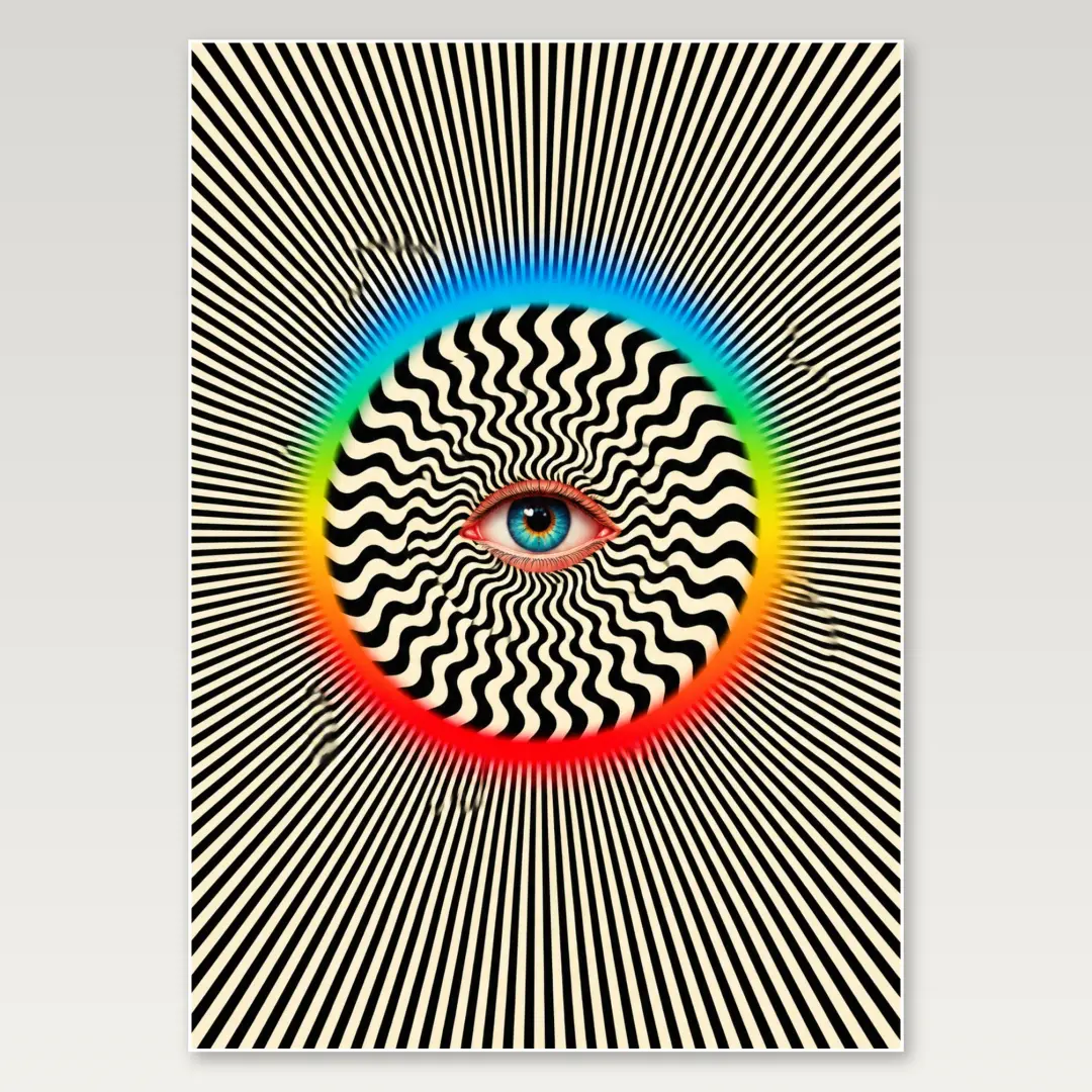 Póster A4 Disco de ojo hipnótico