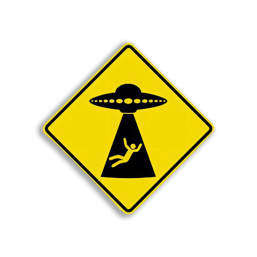 Vorsicht vor Alien-Entführung Schild-Sticker