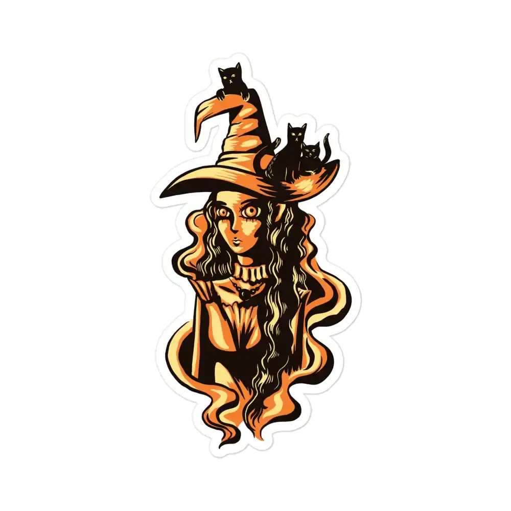 Hexe und Katzen Sticker