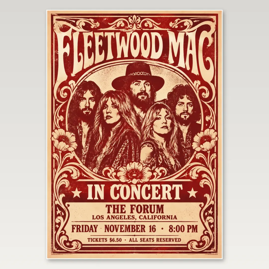 Fleetwood Mac Classic A4 Poster