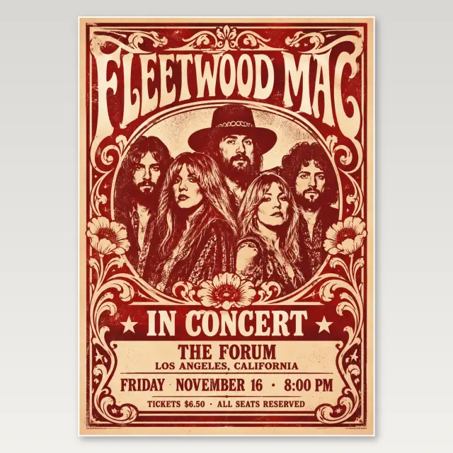 Fleetwood Mac Classic A4 Poster