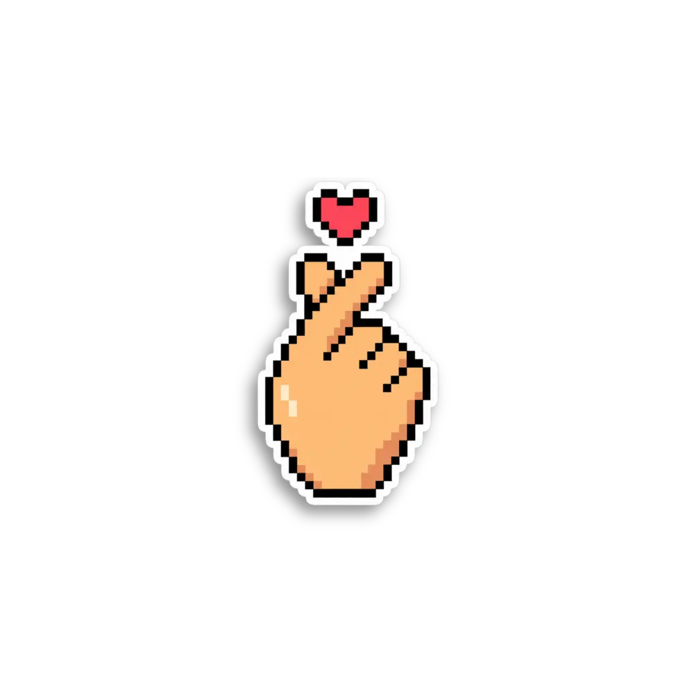 Pixel-Fingerherz Sticker