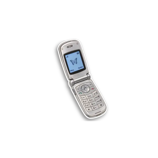 Silver Flip Phone Sticker