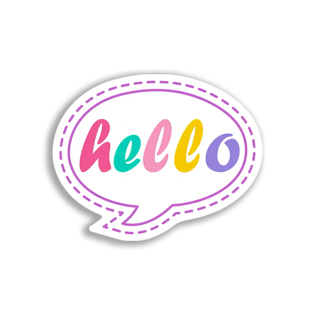 Bunte Hallo-Sprechblase Sticker