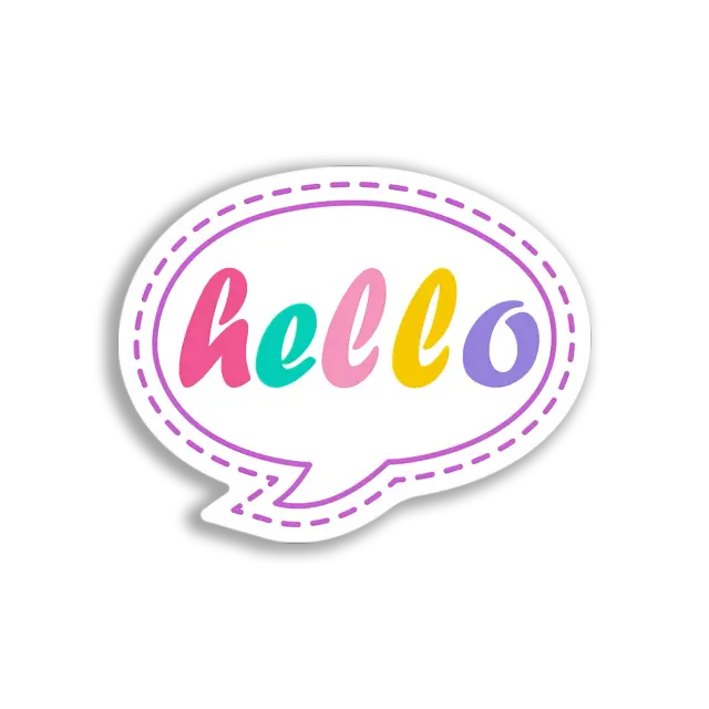 Colorful Hello Speech Bubble Sticker