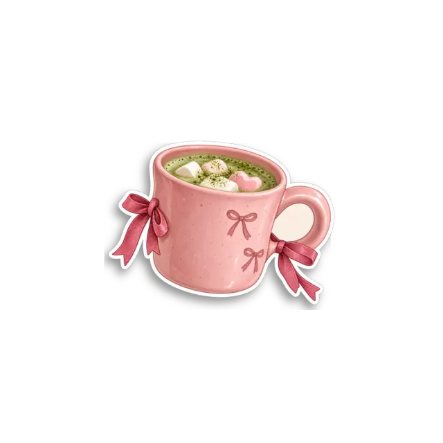 Pink Bow Mug Sticker