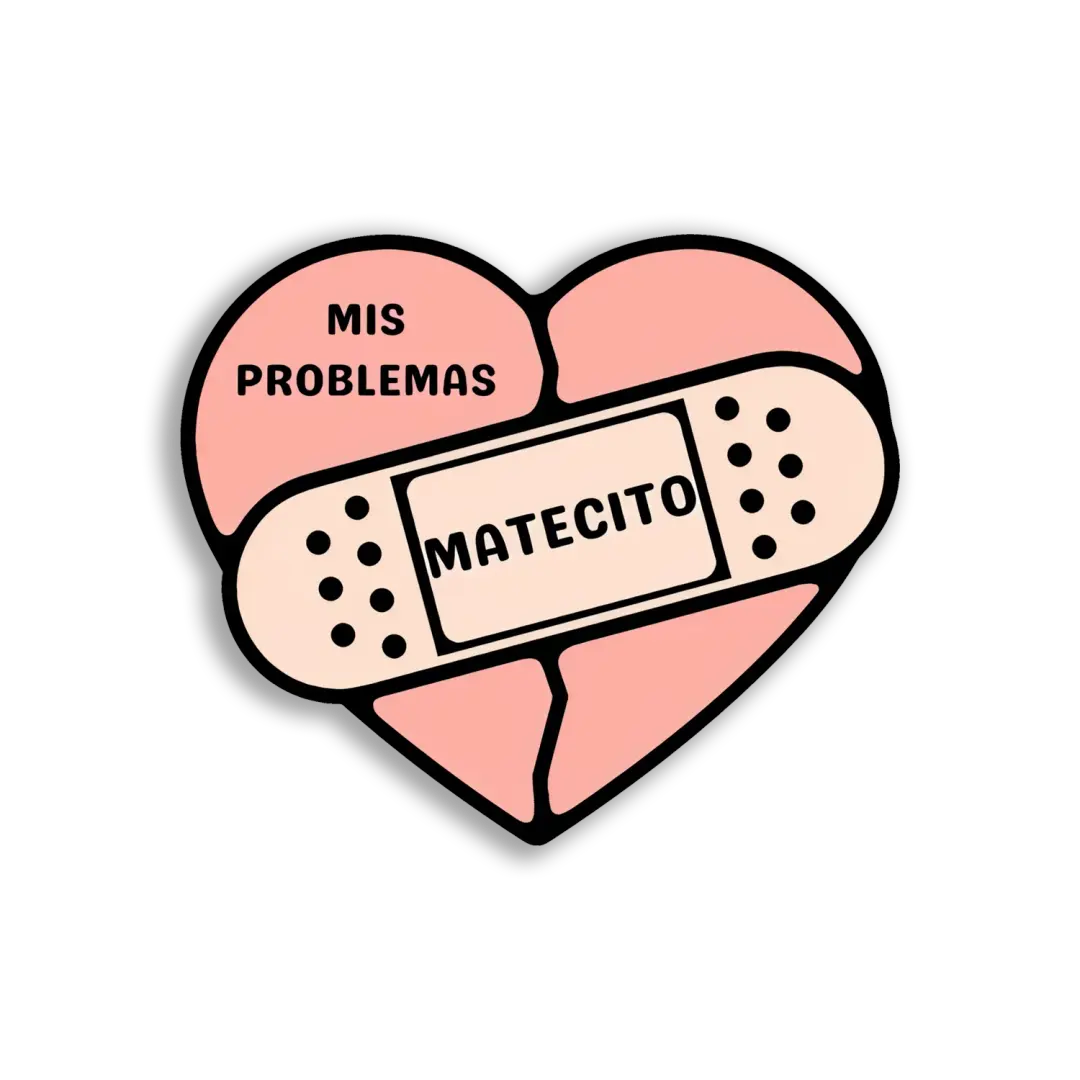 สติกเกอร์หัวใจ Mis Problemas Matecito