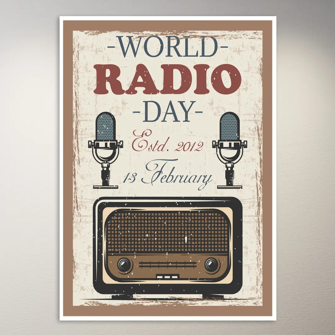 Vintage Welttag des Radios Poster