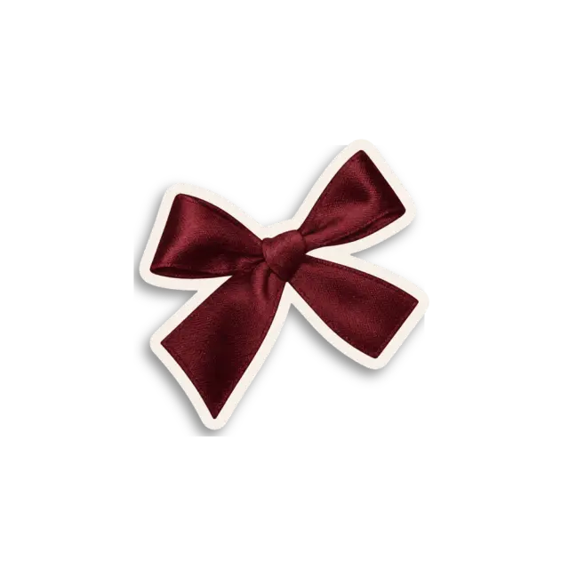 Burgundy Bow Sticker