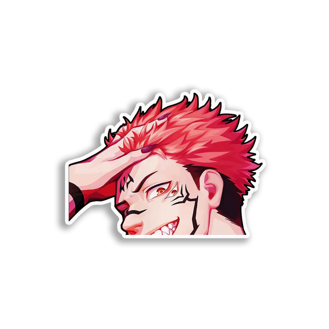 Crimson-Haired Anime Man Sticker