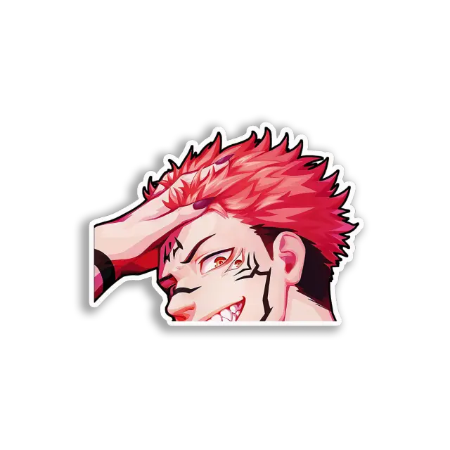 Crimson-Haired Anime Man Sticker