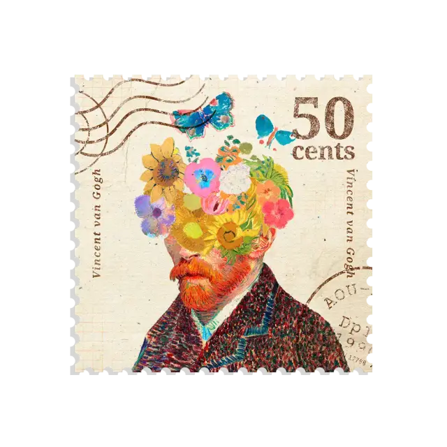 Pegatina de sello de Van Gogh