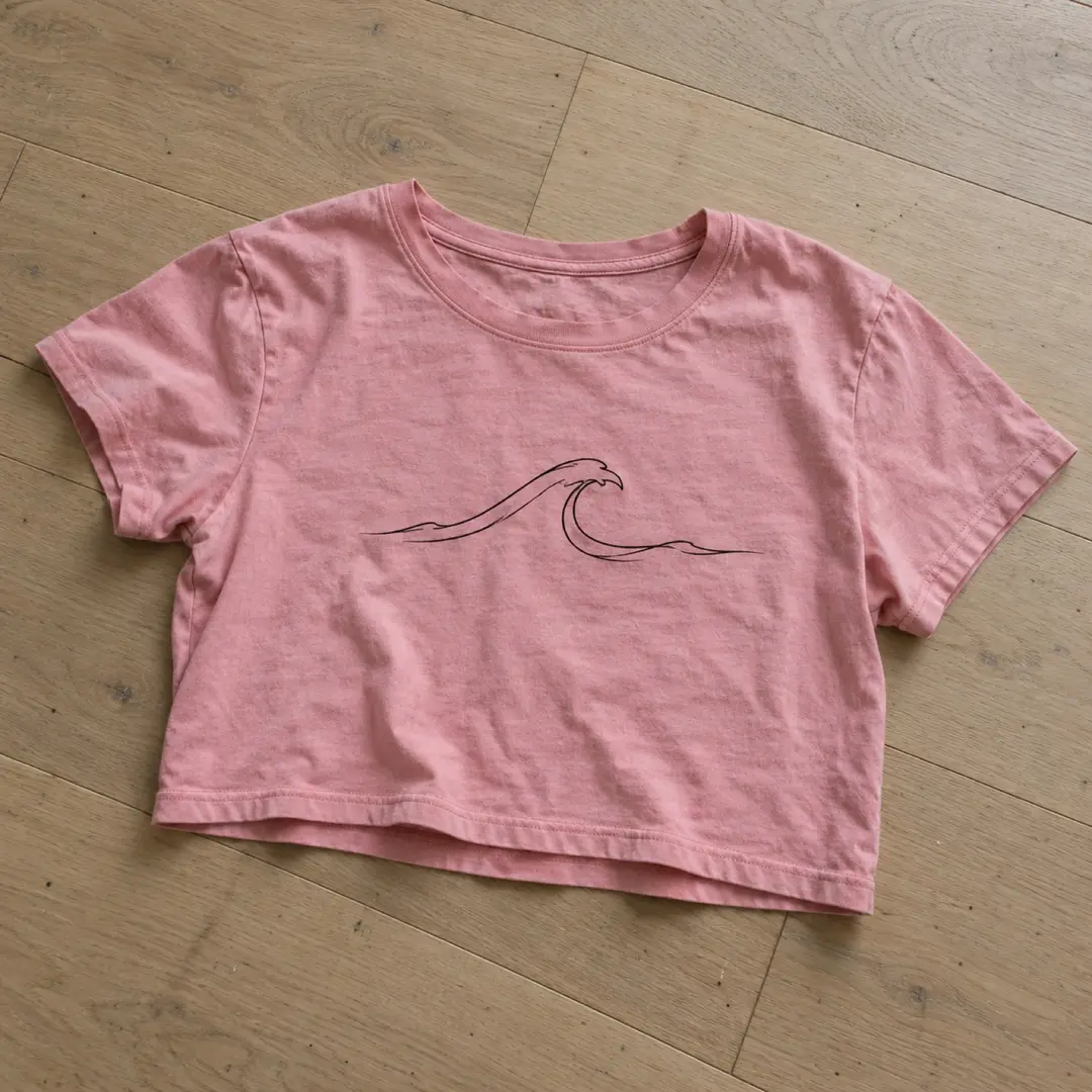 Wave Crop Top — Pink