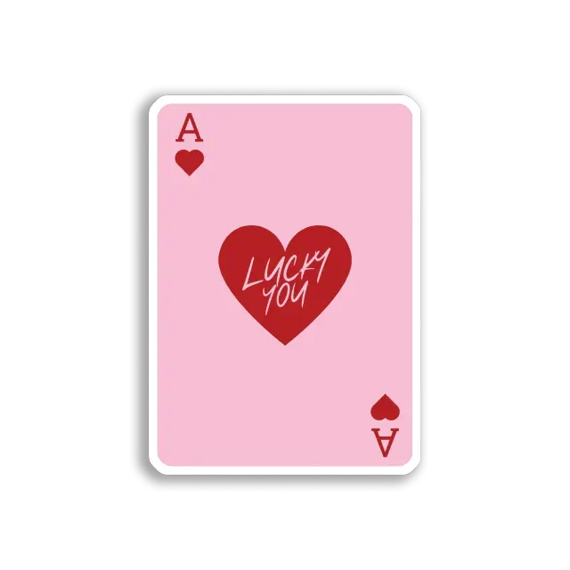 Ace of Hearts Lucky You Sticker