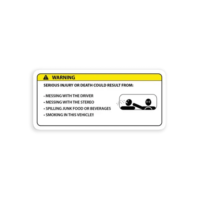 Verkehrsregeln Warn-Sticker für Autos (no slam) Sticker