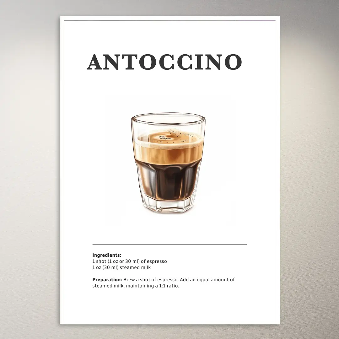 Póster de bebida de café Antoccino