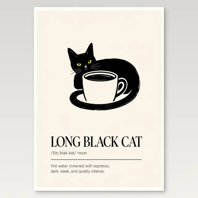 Long Black Cat Poster
