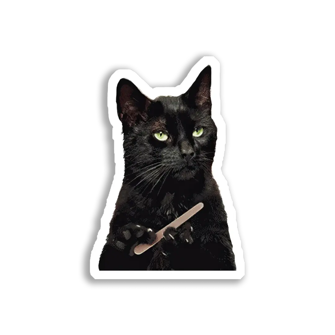 Diese schwarze Katze hat Krallen Sticker