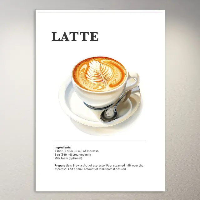 Latte-Art-Kaffeetasse Poster