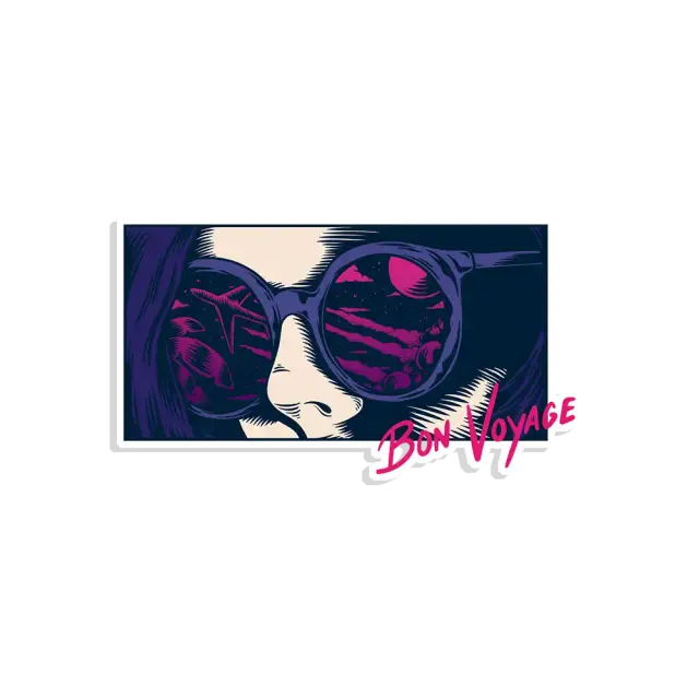 Bon Voyage Reise-Pop-Art-Sticker