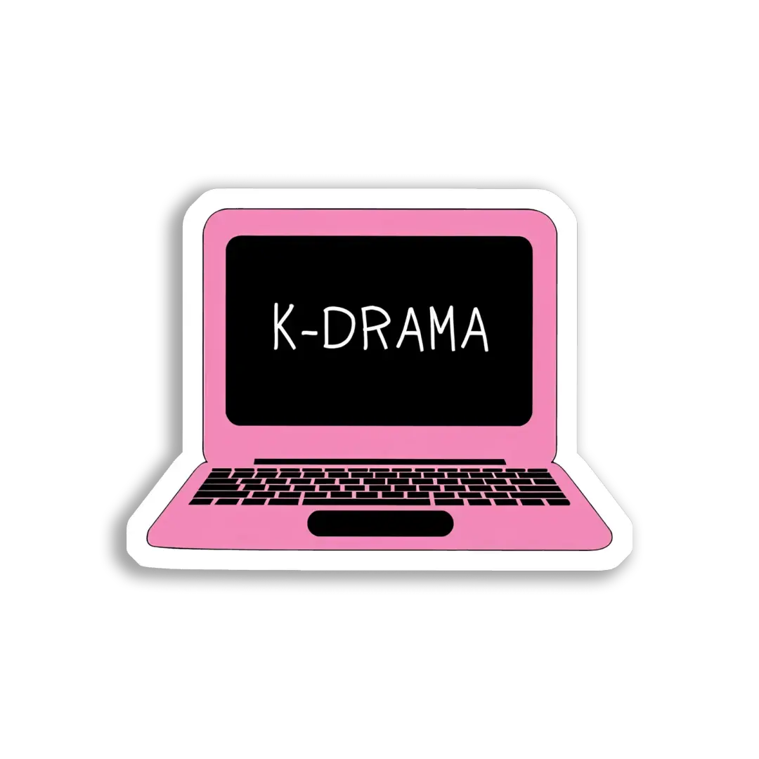 K-Drama on a Pink Laptop Sticker