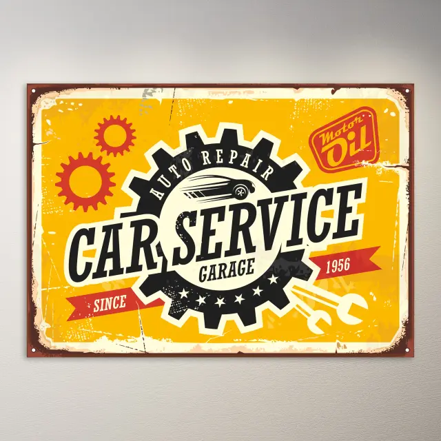 Póster vintage | Póster de cartel de servicio de coches