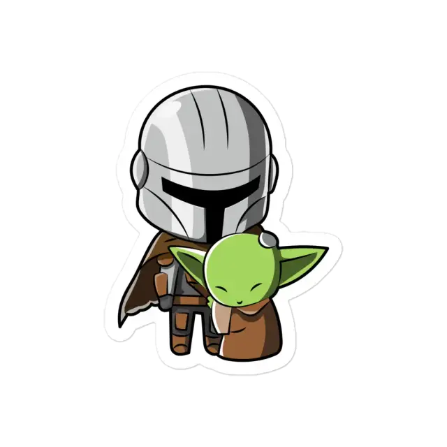 Pegatina de Star Wars Mandalorian y Grogu