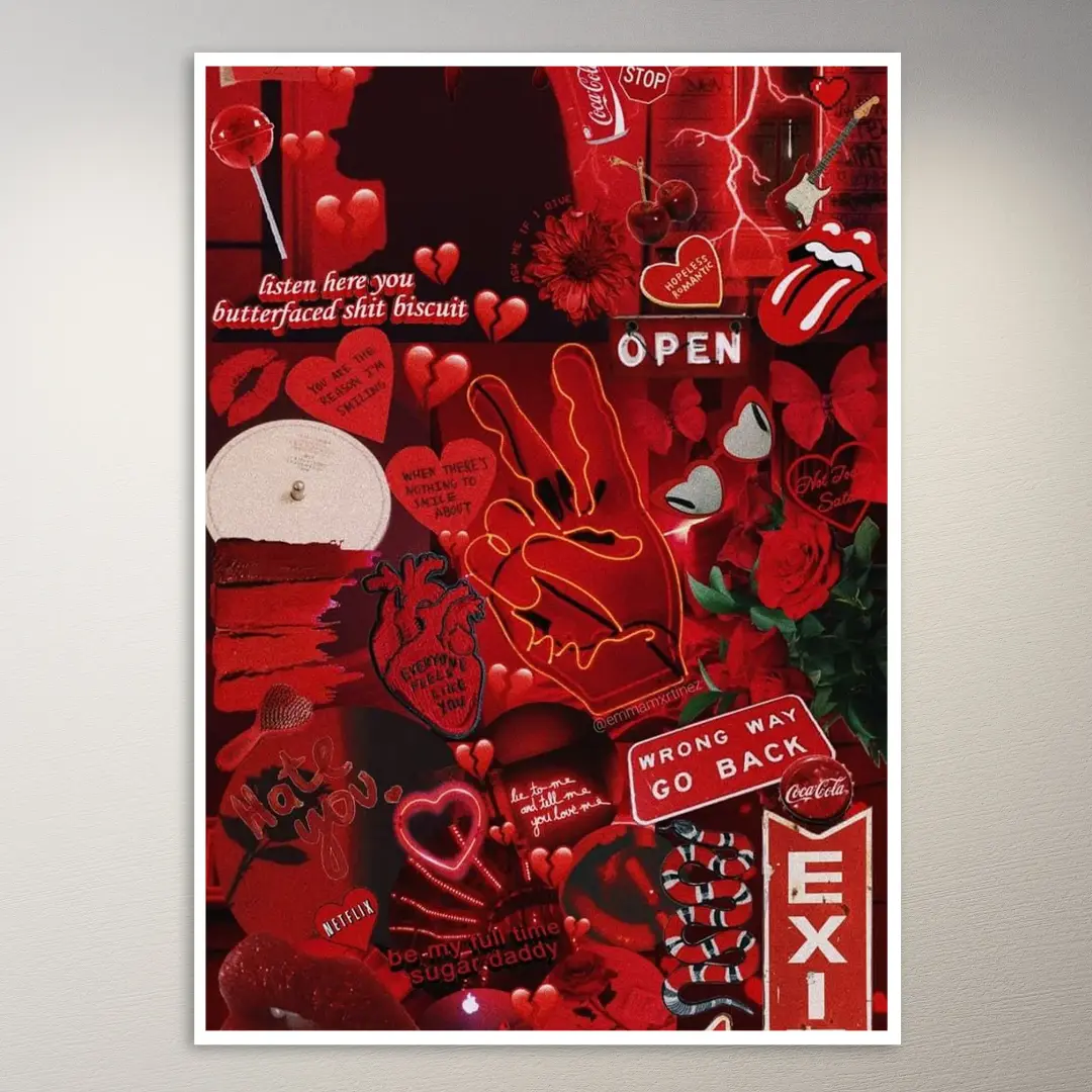 Rotes Moodboard | Ästhetik-Poster