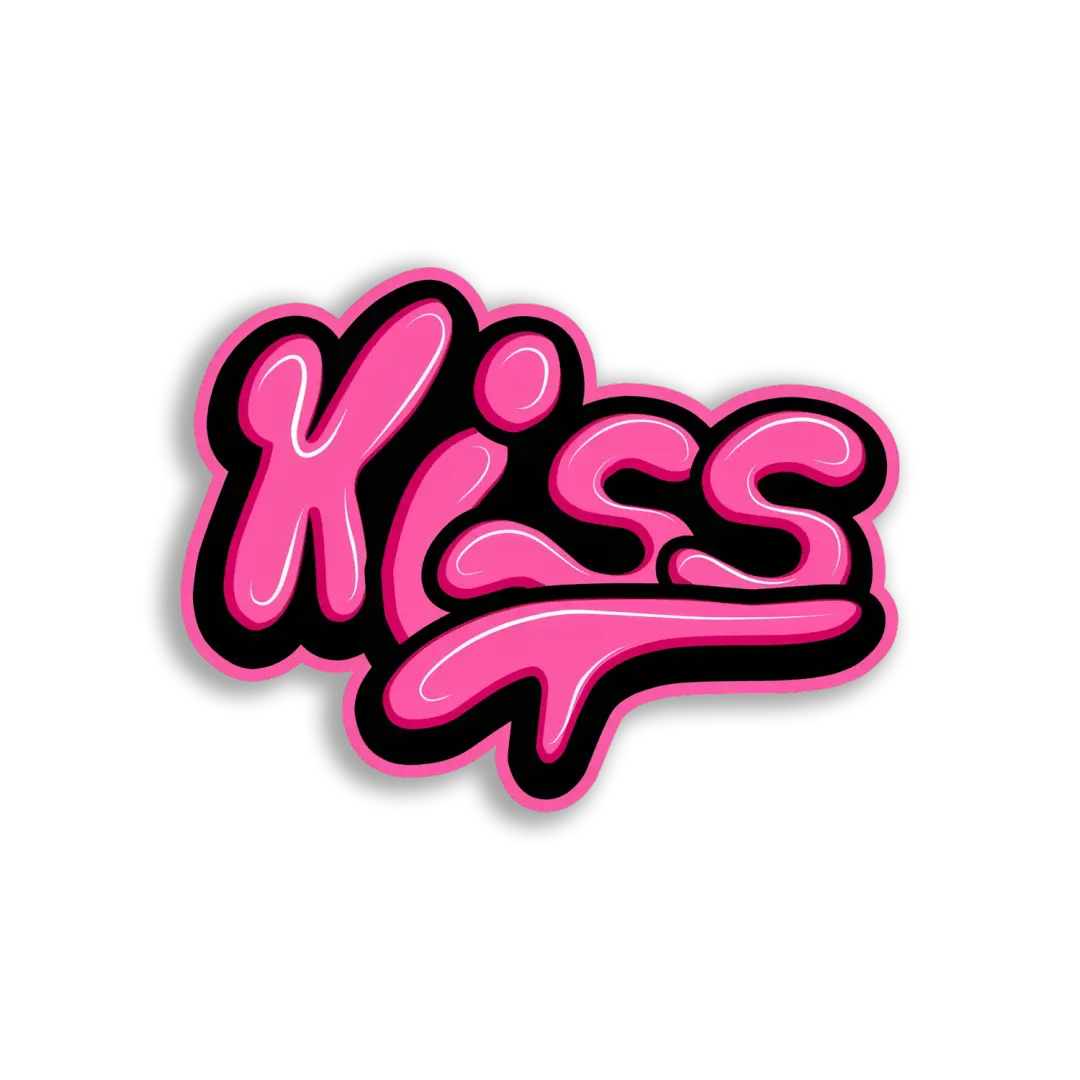 Rosa Kuss-Graffiti Sticker