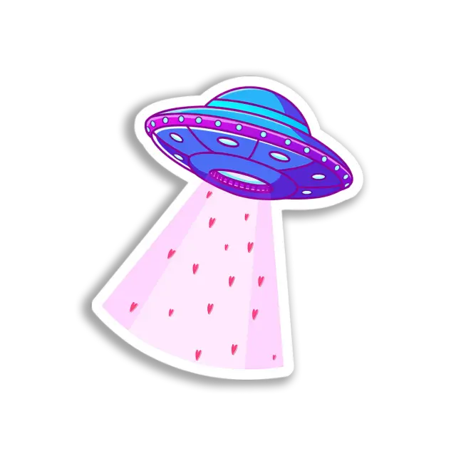 Liebesstrahl-UFO-Sticker