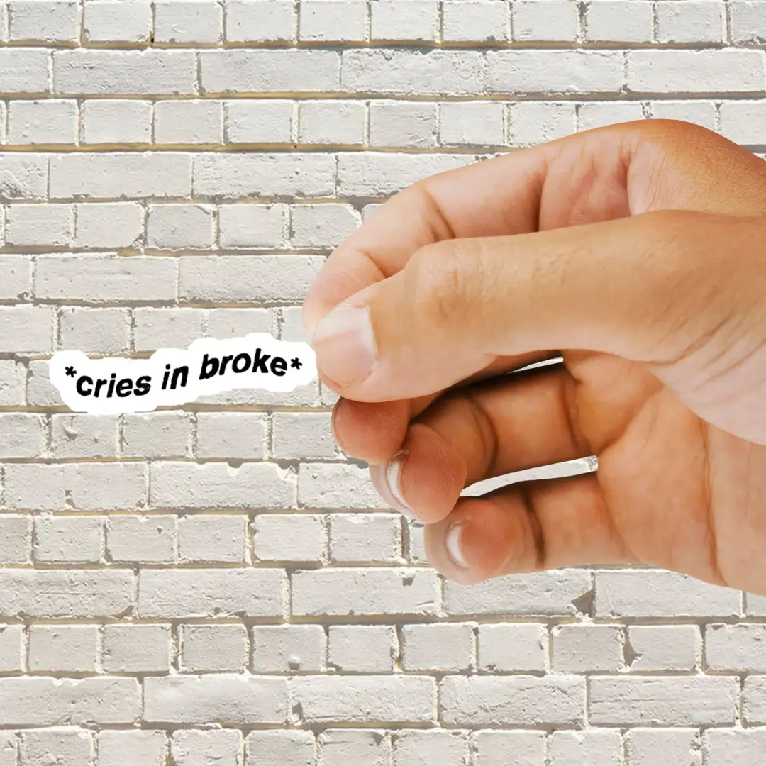 Cries in broke  Sticker