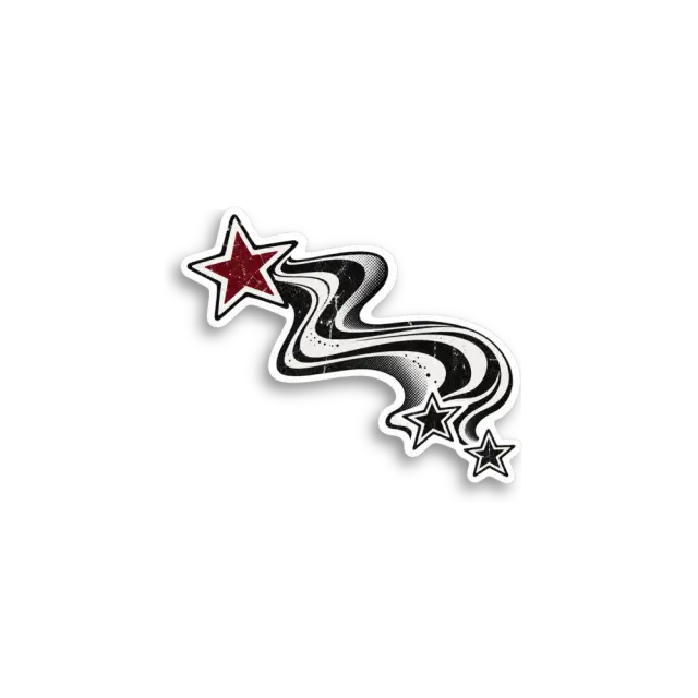 Y2K Swirl Star Sticker