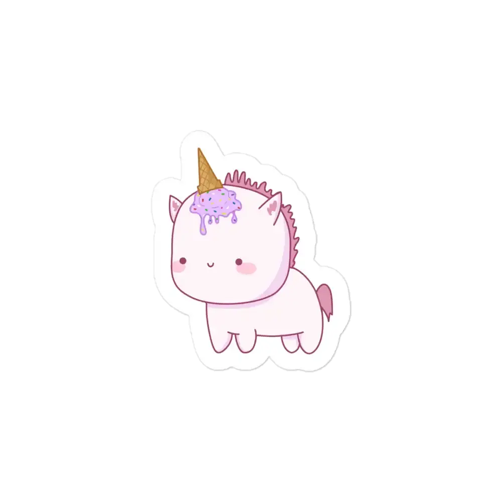 Niedliches Einhorn mit Eistüten-Horn Sticker