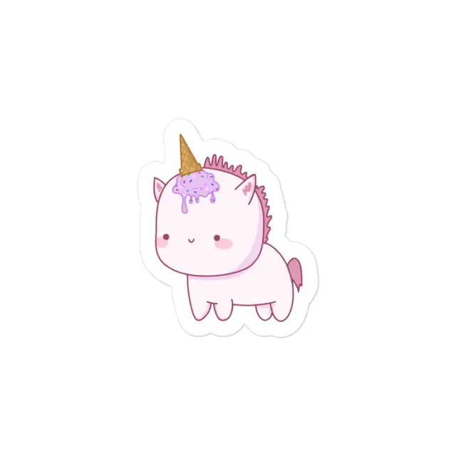 Niedliches Einhorn mit Eistüten-Horn Sticker