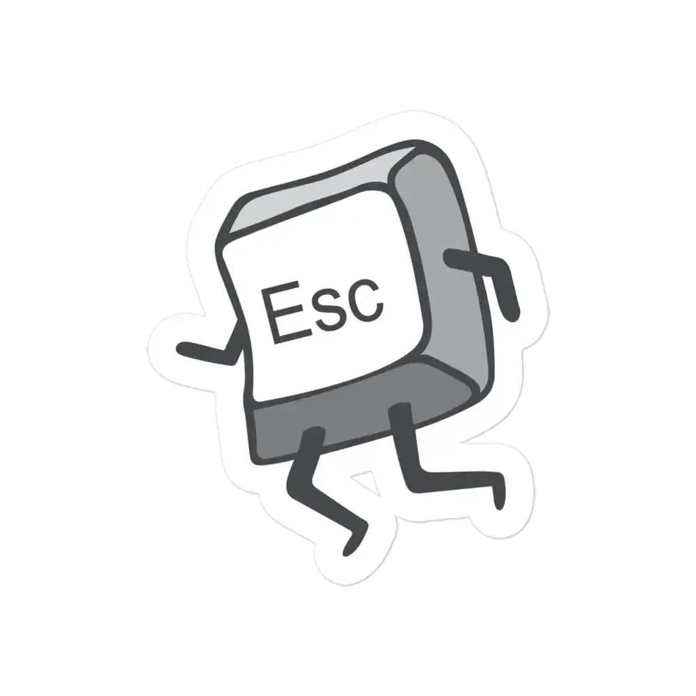 Pegatina de tecla ESC corriendo