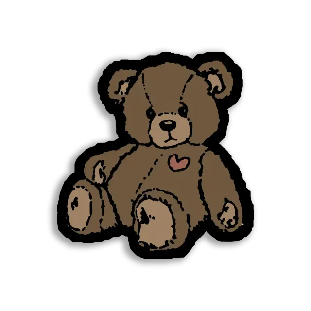 Ein niedlicher brauner Teddybär sitzt Sticker