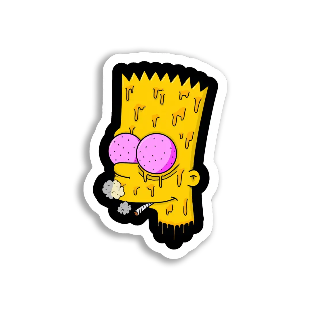 Trippy Bart Simpson raucht einen Blunt Sticker