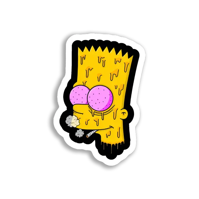 Trippy Bart Simpson Smoking Blunt Sticker