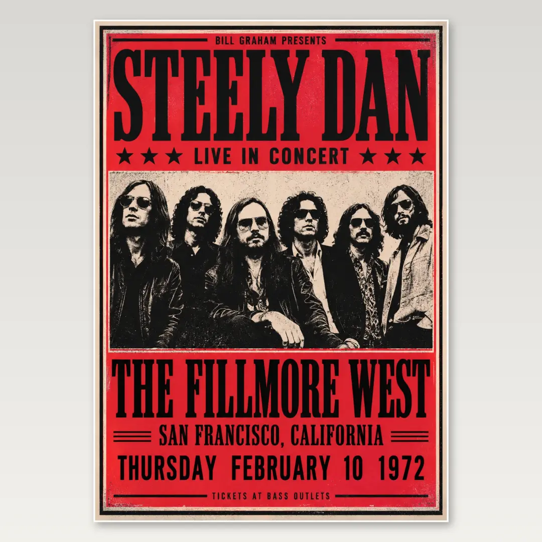 Steely Dan Vintage Gig A4 Poster