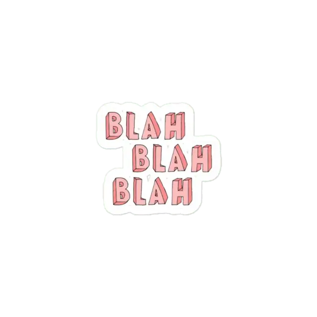 Blah Blah Blah Lettering Sticker