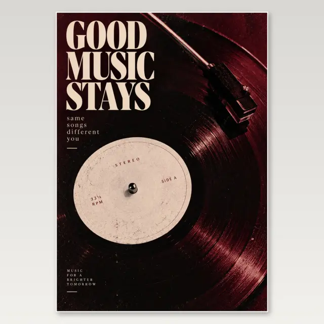 Noir Vinyl Record A4 Poster