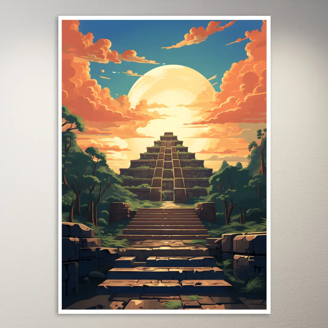 Póster de las pirámides de Teotihuacan