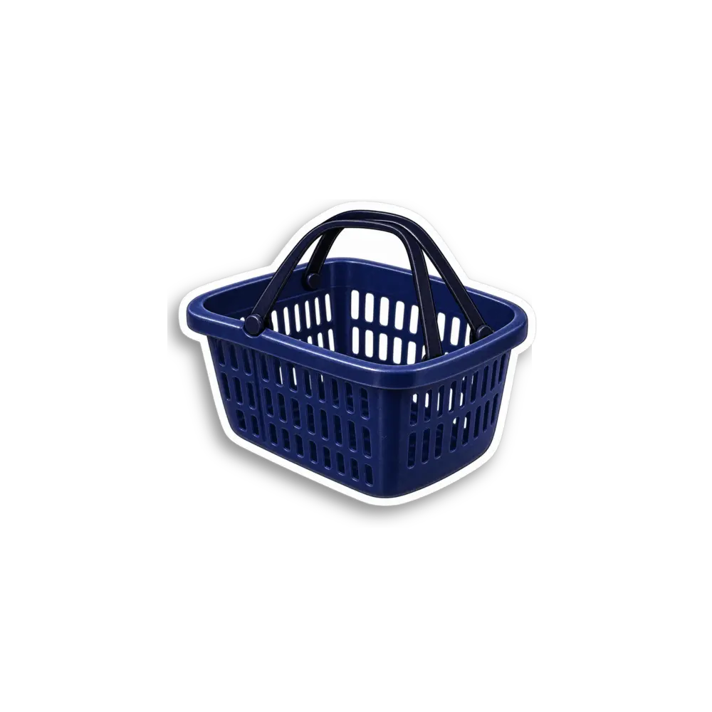 Blauer Einkaufskorb Sticker