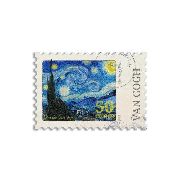 Sternennacht Vintage-Briefmarke Journal-Sticker