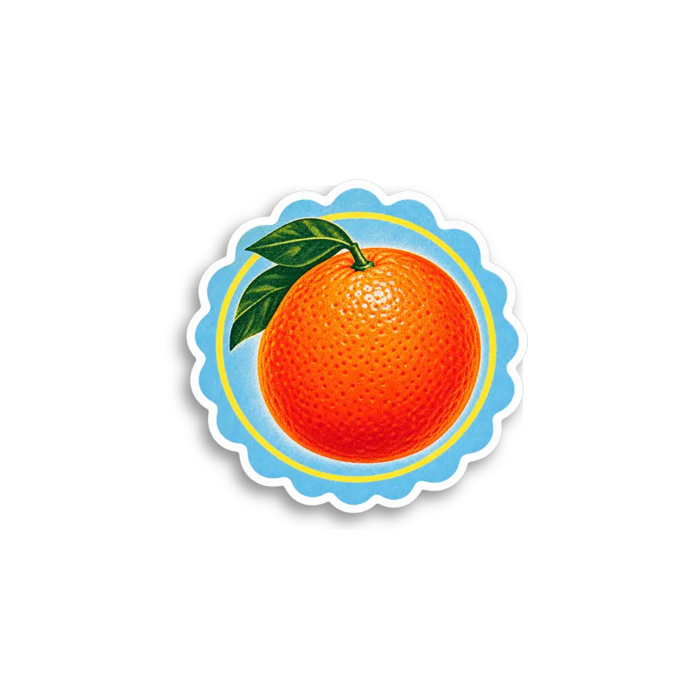 Orange-blaue Frucht Sticker