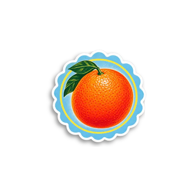 Orange-blaue Frucht Sticker