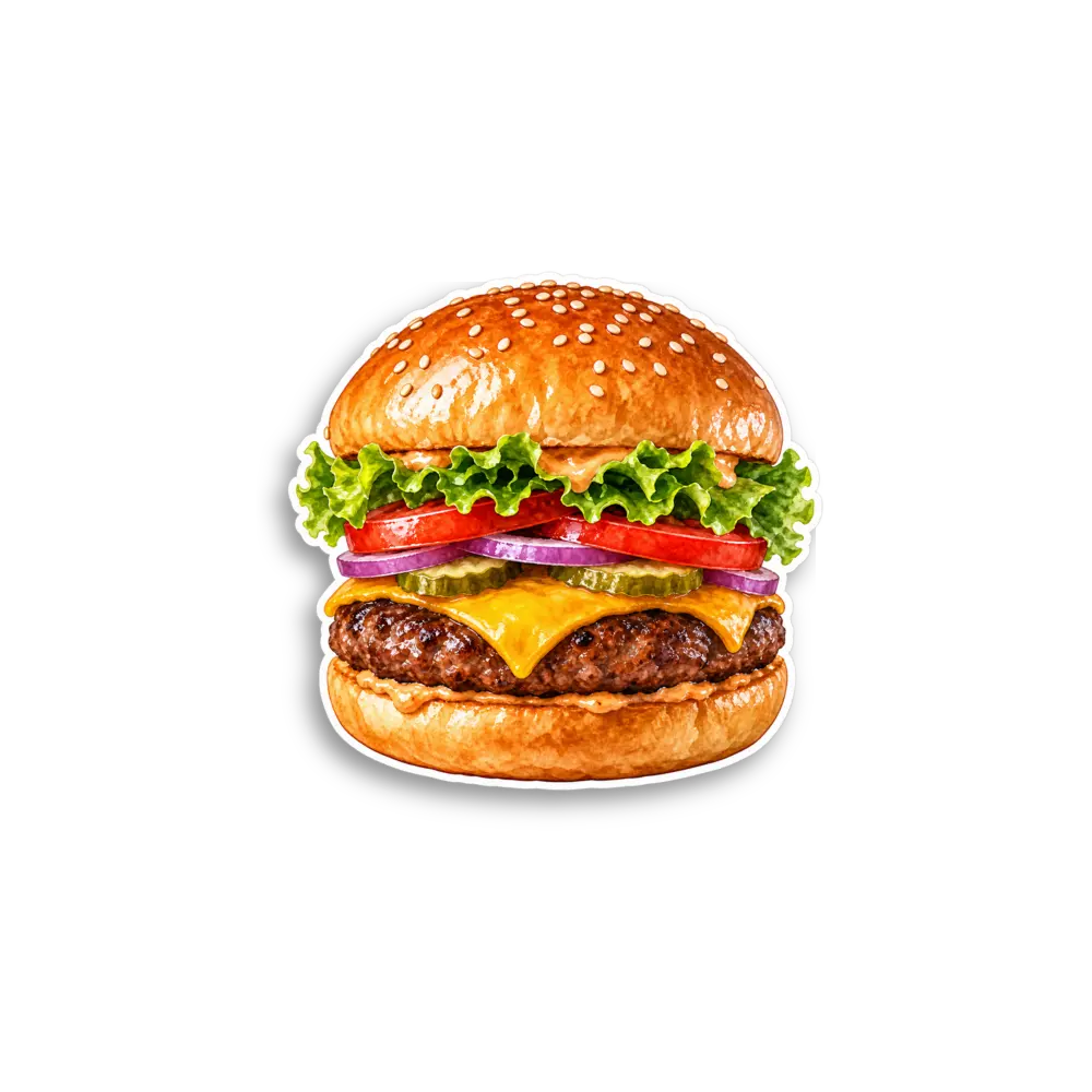 Burger Sticker
