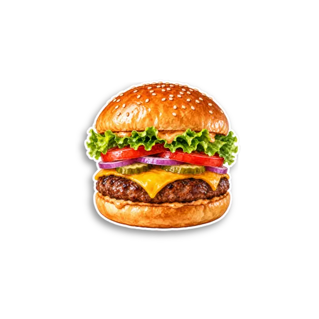Burger Sticker