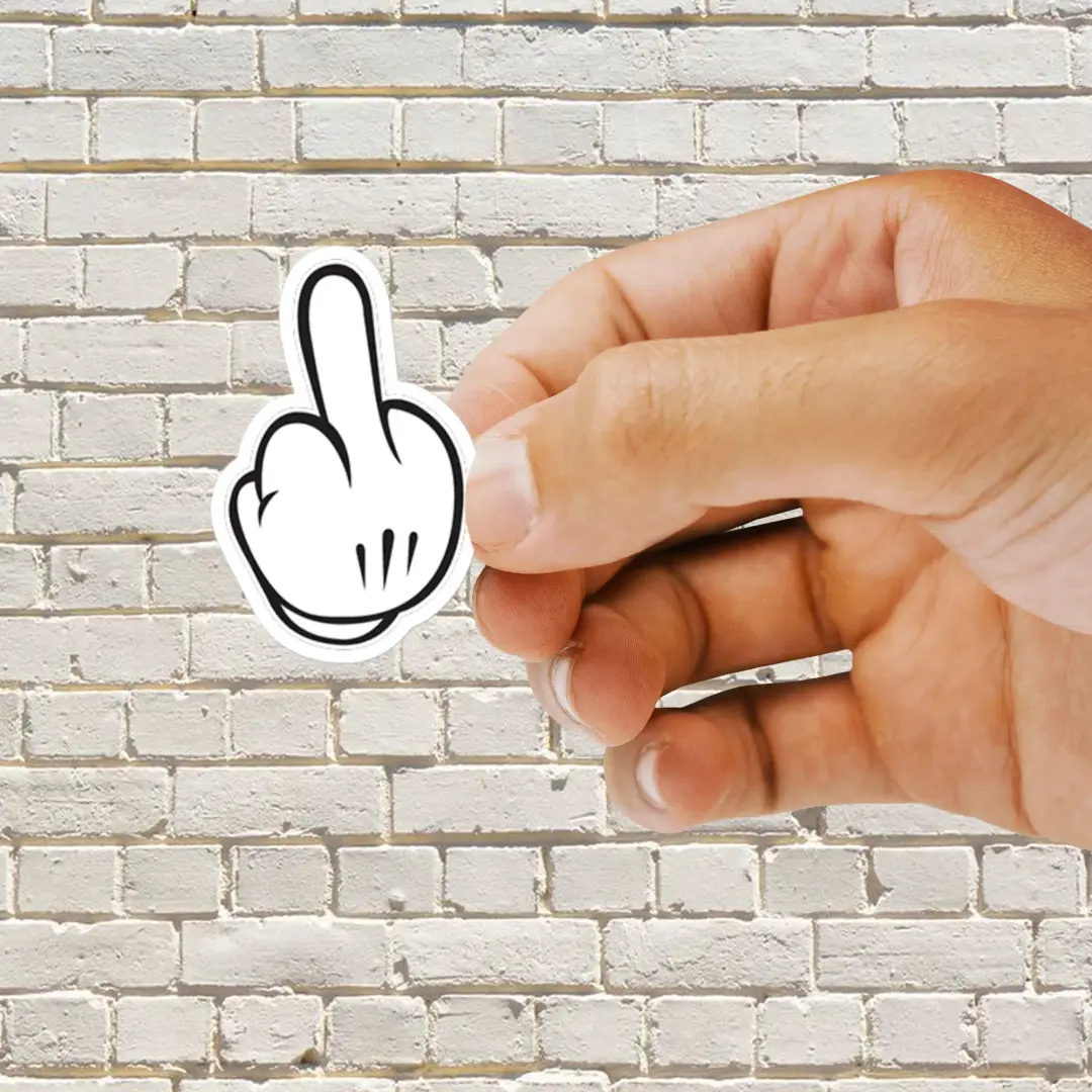 Cartoon-Hand Mittelfinger Sticker