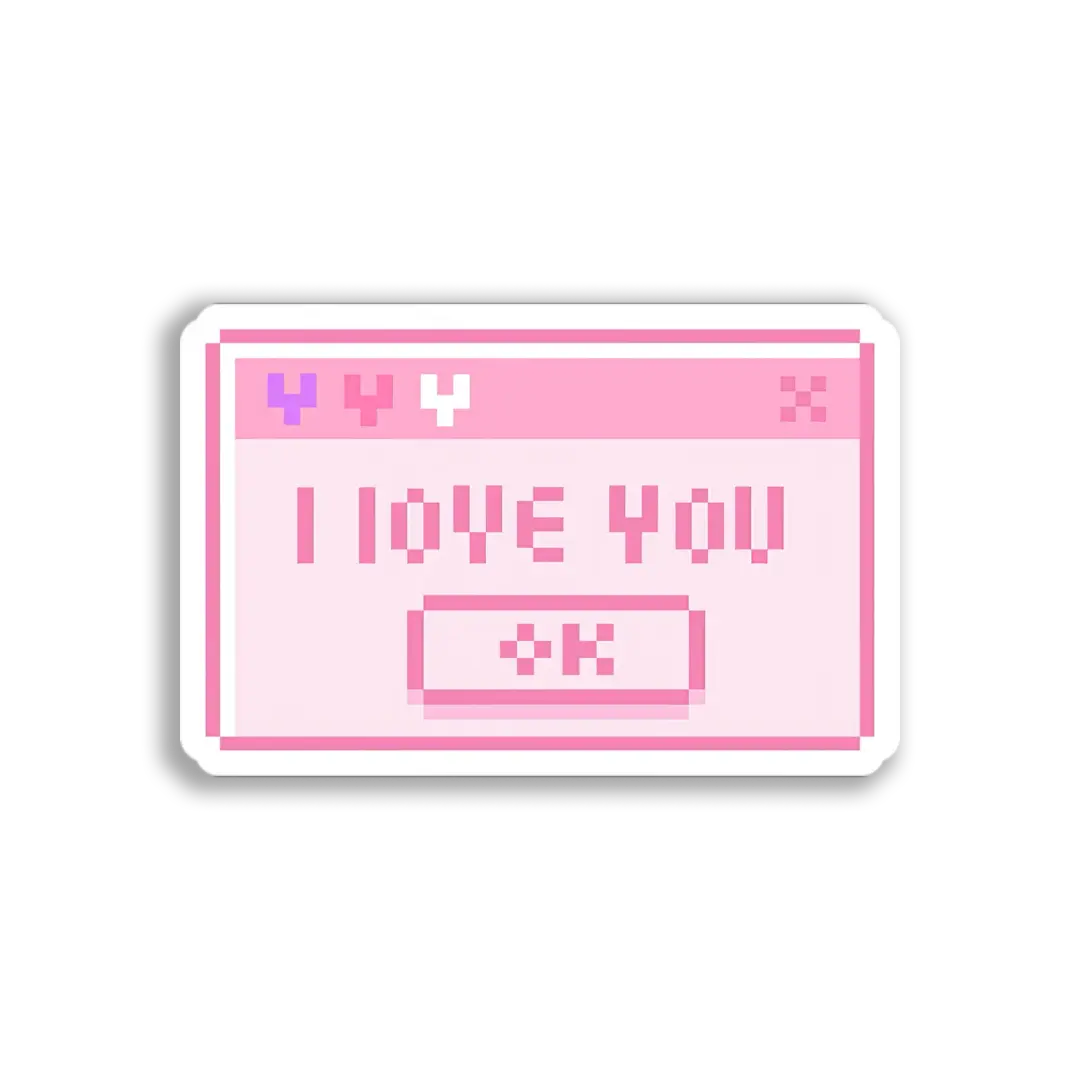 Pixel Love Note Sticker